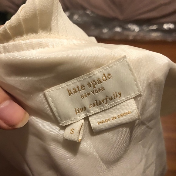 Kate spade pleated collar bow tie neck blouse top - Picture 2 of 4